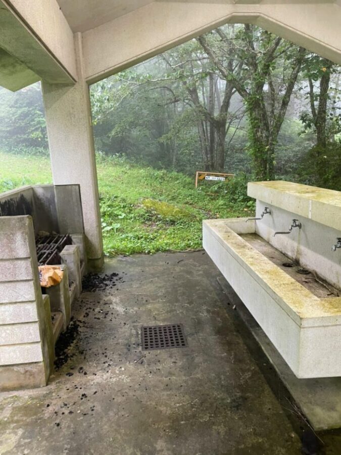 望洋平キャンプ場の炊事場の水道