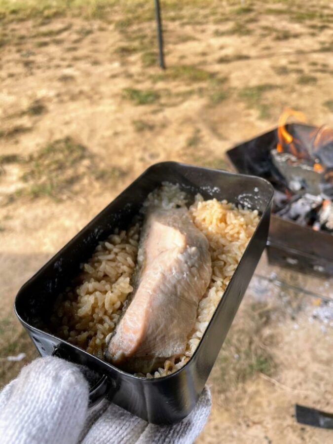 鮭の蒸し焼きご飯