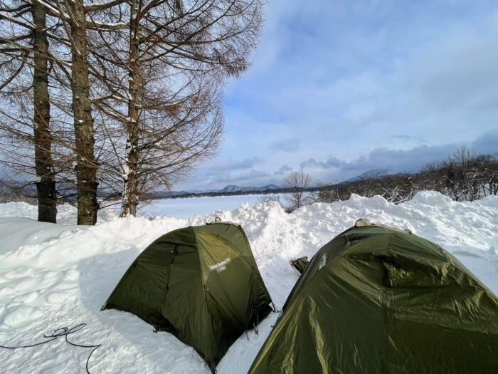 檜原西湖畔オートキャンプ場のテントサイト